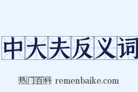 中大夫反义词是什么意思的图片